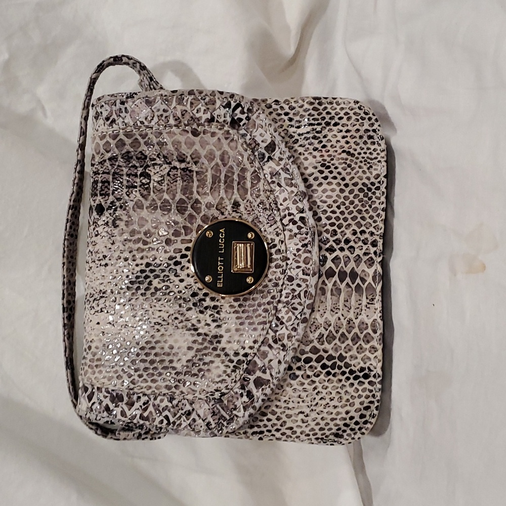 Elliott Lucca snake print leather bag